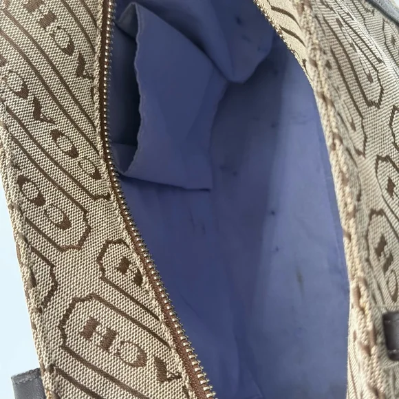 Vintage Coach Lozenge Tote Bag Beige Brown - Picture 7 of 9